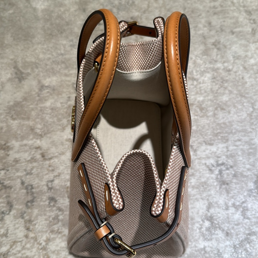 Valentino Tan and Cream Satchel with Structured Design - Picture 9 of 10